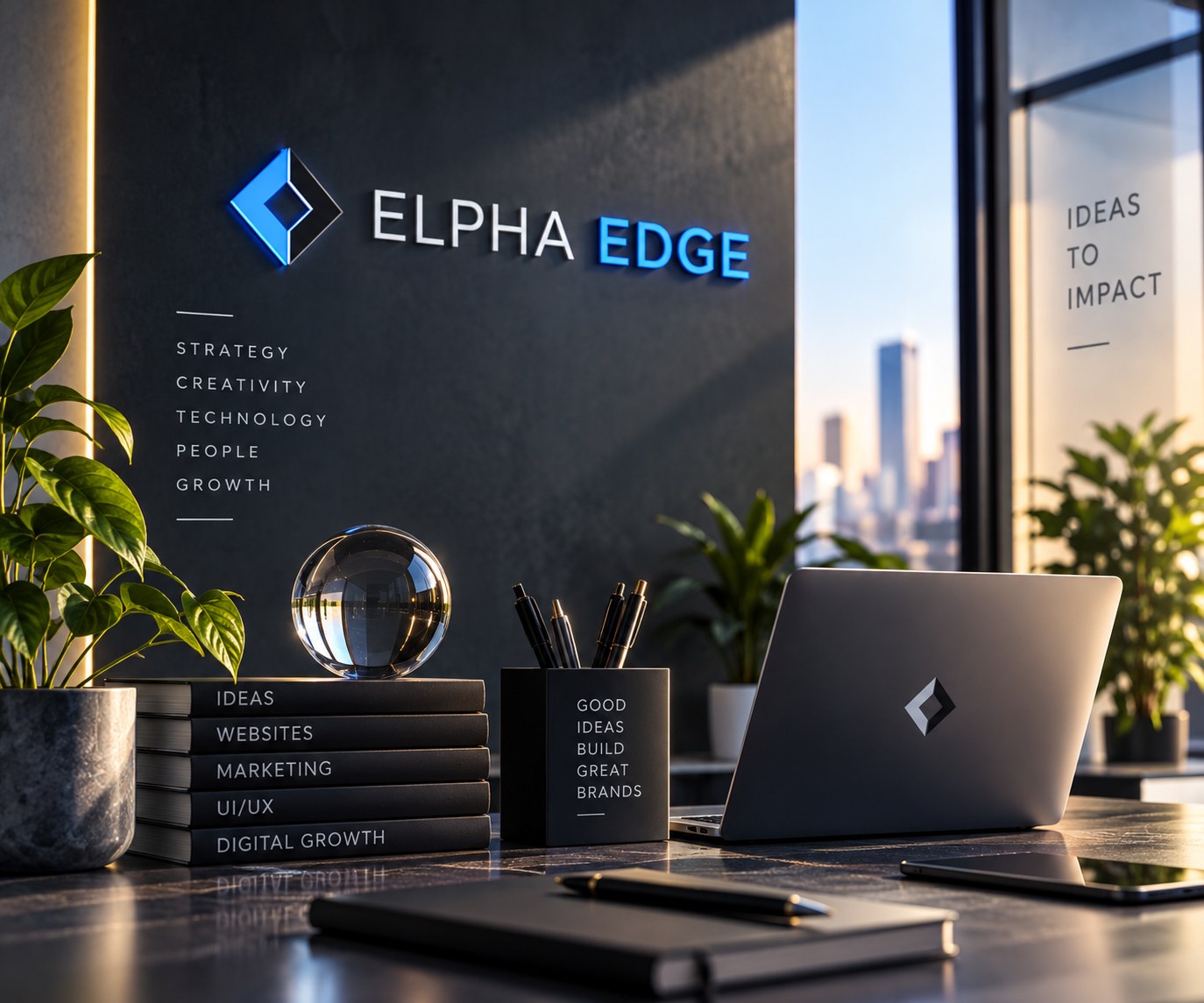 Elpha Edge Technology office workspace representing strategy, creativity, technology and digital growth